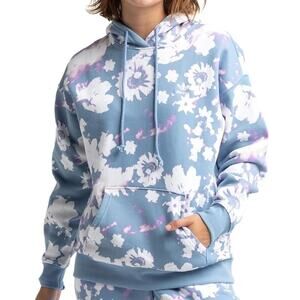 NEW Adidas Acid Floral Pullover Hoodie Purple Women's XL H20441 Fleece